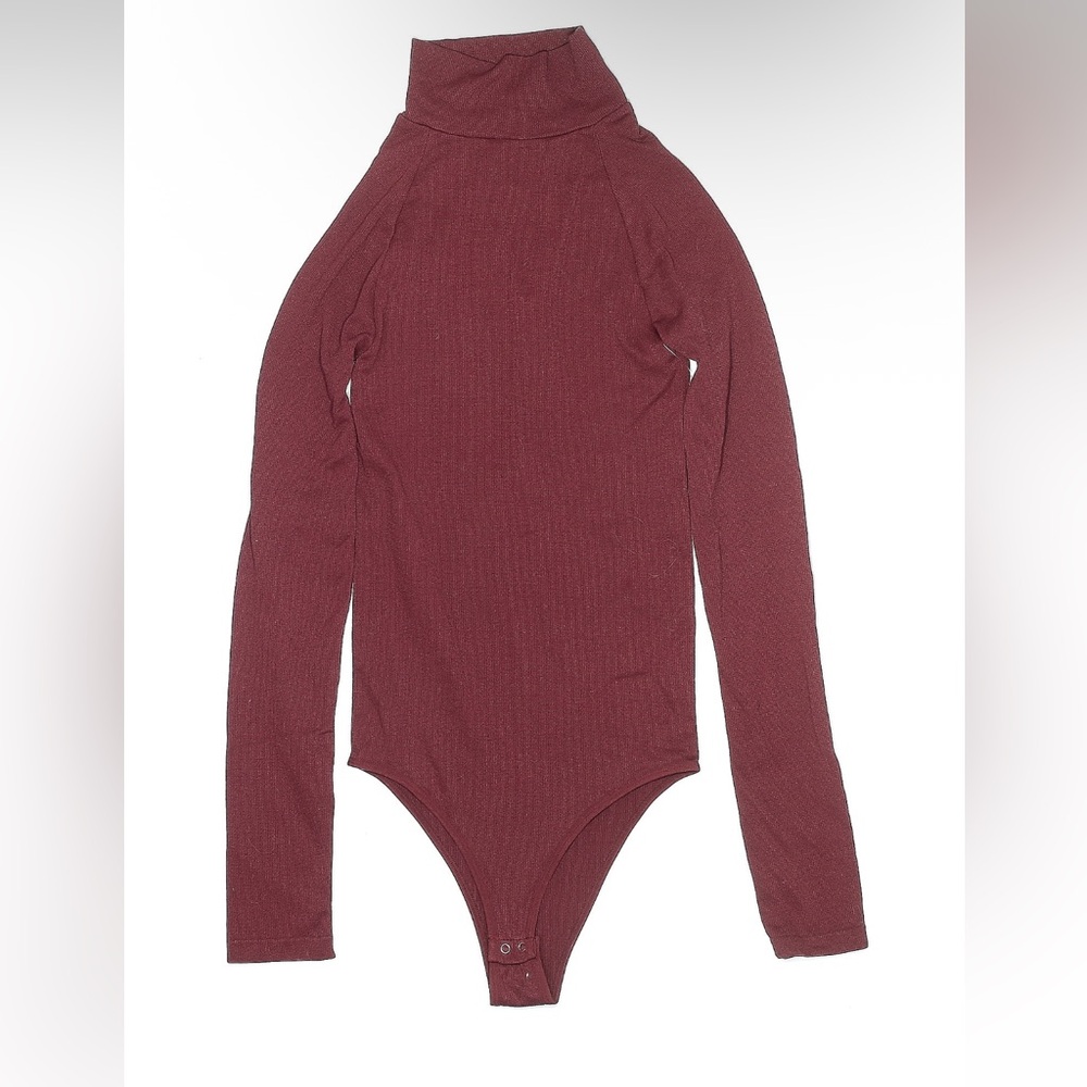 Free People intimately Maroon Long Sleeve Bodysuit